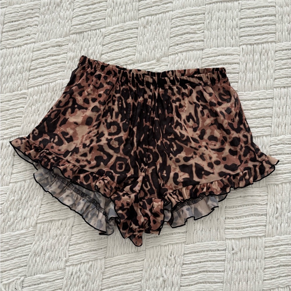Leopard Print Ruffle tank & Short Set - Picture 5 of 6